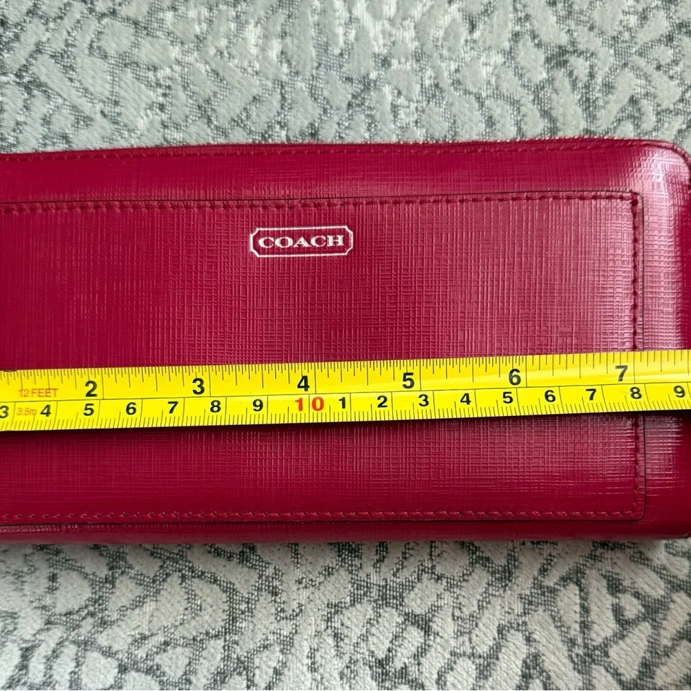 Coach Cherry Red Leather Zip Wallet - Picture 6 of 7